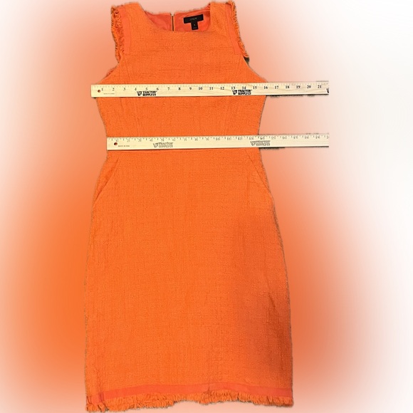J. Crew Neon Persimmon Sheath Tweed Dress size 6 - Picture 8 of 14